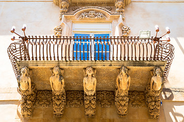 Image showing NOTO, ITALY - Detail of Baroque Balcony, 1750