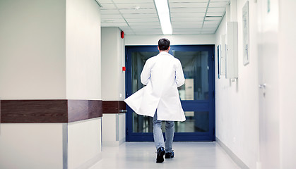 Image showing medic or doctor walking along hospital corridor