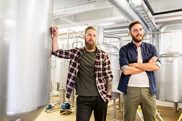 Image showing men at craft brewery or beer plant