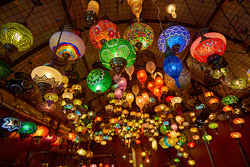 Image showing Traditional arabic lanterns on the market