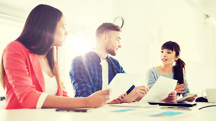 Image showing happy creative team or students working at office