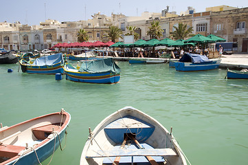 Image showing Marsaxlokk ancient fishing village malta mediterranean