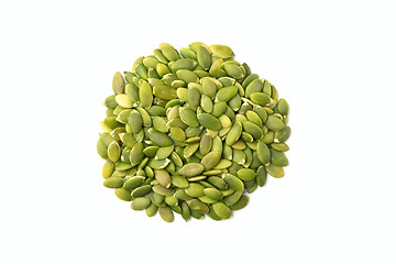 Image showing Pile of pumpkin seeds