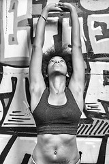 Image showing black woman after a workout at the gym