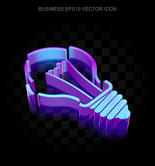 Image showing Finance icon: 3d neon glowing Light Bulb made of glass, EPS 10 vector.