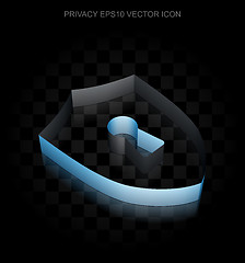 Image showing Safety icon: Blue 3d Shield With Keyhole made of paper, transparent shadow, EPS 10 vector.