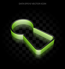 Image showing Information icon: Green 3d Keyhole made of paper, transparent shadow, EPS 10 vector.