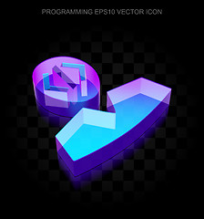 Image showing Database icon: 3d neon glowing Programmer made of glass, EPS 10 vector.