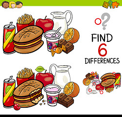 Image showing difference game with food objects