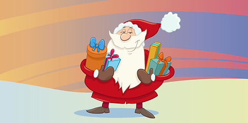 Image showing greeting card with santa claus