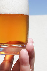 Image showing Glass of Foamy Beer