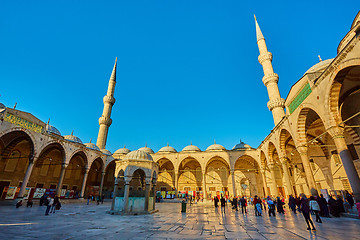 Image showing View of the Blue Mosque, Sultanahmet Camii, in Istanbul, Turkey