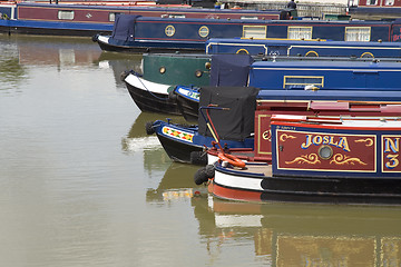 Image showing Canal boats (room for text)