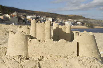 Image showing Sandcastle at seaside resort