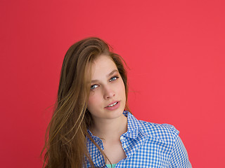 Image showing woman playing with her long silky hair