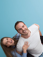 Image showing young man piggybacking his girlfriend