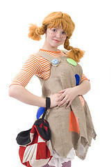 Image showing Colorful dressed female with bag III