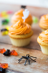 Image showing spider decoration on table at halloween party