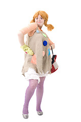 Image showing Colorful dressed female with bag IV