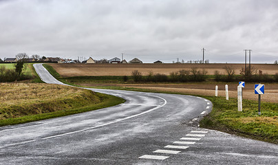 Image showing Empty Winding Road