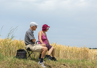 Image showing Old Couple - Tour de France 2015