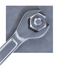 Image showing a hexagon nut with a wrench