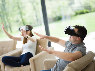 Image showing Couple using virtual reality headset