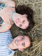 Image showing Lovely couple in straw