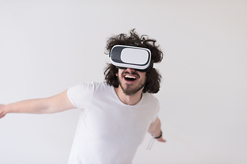 Image showing Man using headset of virtual reality