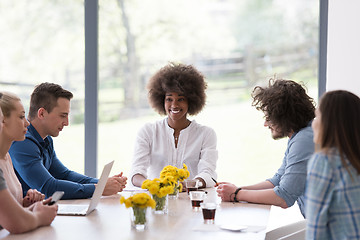 Image showing Multiethnic startup business team on meeting