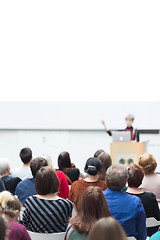 Image showing Woman giving presentation on business conference.