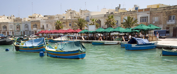 Image showing  Marsaxlokk ancient fishing village malta mediterranean