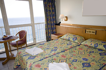 Image showing seaview hotel room malta