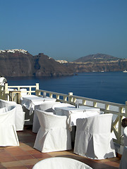 Image showing restaurant caldera view santorini greek islands