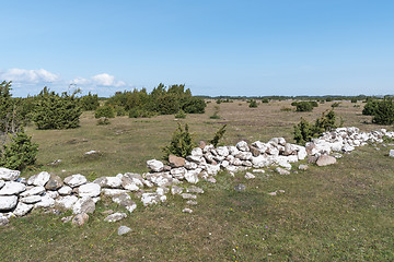 Image showing Old collapsed stone wall