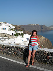 Image showing caldera view santorini greek islands hotel motel traditional hou