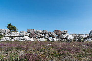 Image showing Traditional stone wall closeup