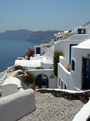 Image showing   caldera view santorini greek islands hotel motel traditional h