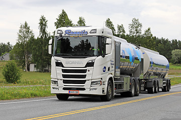 Image showing White Next Generation Scania Milk Tanker