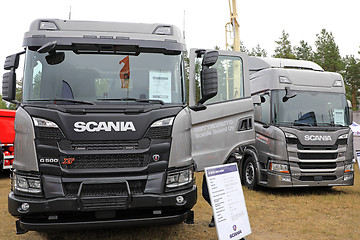 Image showing New Scania G-series Trucks on Display