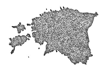 Image showing Map of Estonia on poppy seeds