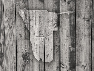 Image showing Map of Namibia on weathered wood