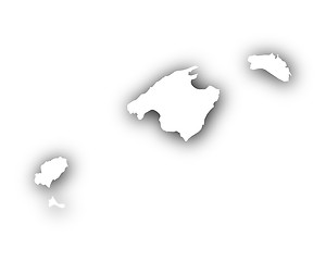 Image showing Map of the Balearic Islands with shadow