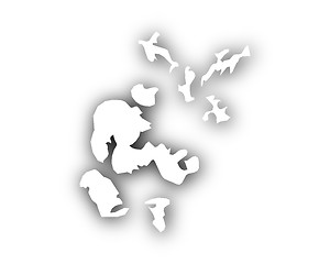 Image showing Map of Orkney Islands with shadow