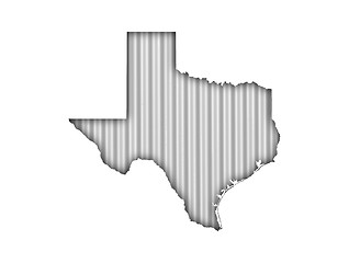 Image showing Map of Texas on corrugated iron