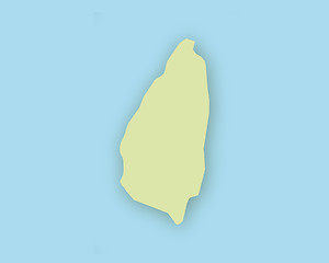 Image showing Map of Saint Lucia with shadow