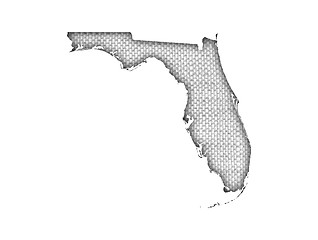 Image showing Map of Florida on old linen