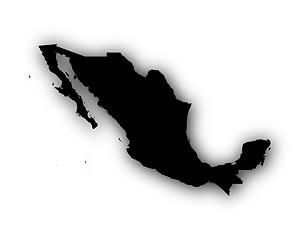 Image showing Map of Mexico with shadow