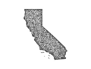 Image showing Map of California on poppy seeds