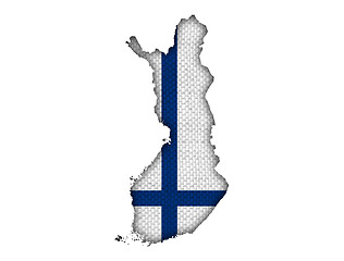 Image showing Map and flag of Finland
